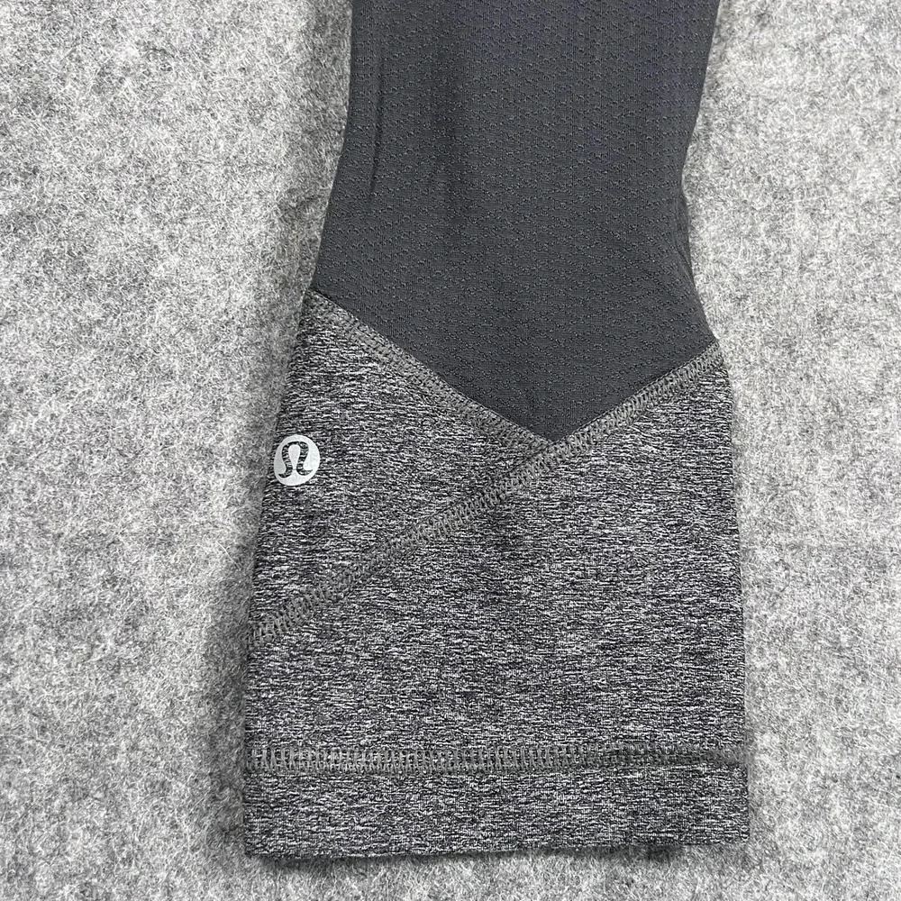 Lululemon Athletica Heathered Black Deep‎ Coal Bloom Juice Pace Rival Crop 22